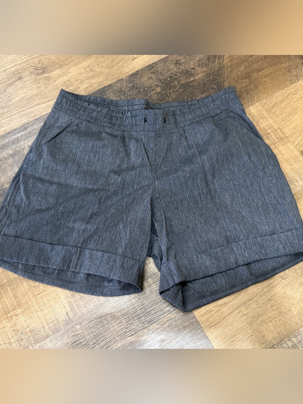 Lucy Women Gray Heathered‎ Activewear Shorts Elastic Waist Pockets Size XS